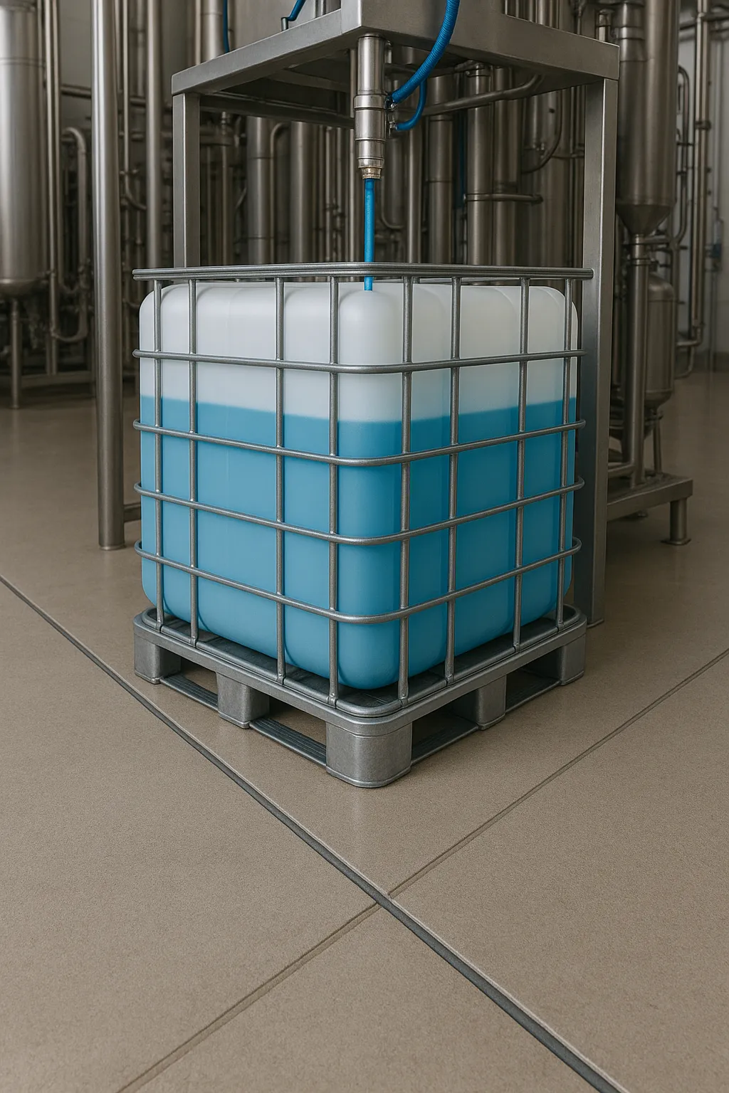 IBC-Container auf beschichtetem Boden